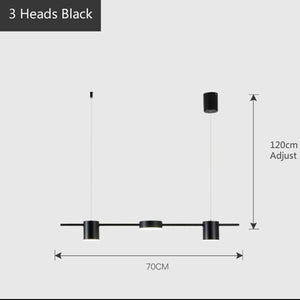black linear chandelier