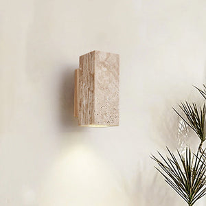 Square Travertine Led Wall Sconce