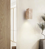 Square Travertine Led Wall Sconce