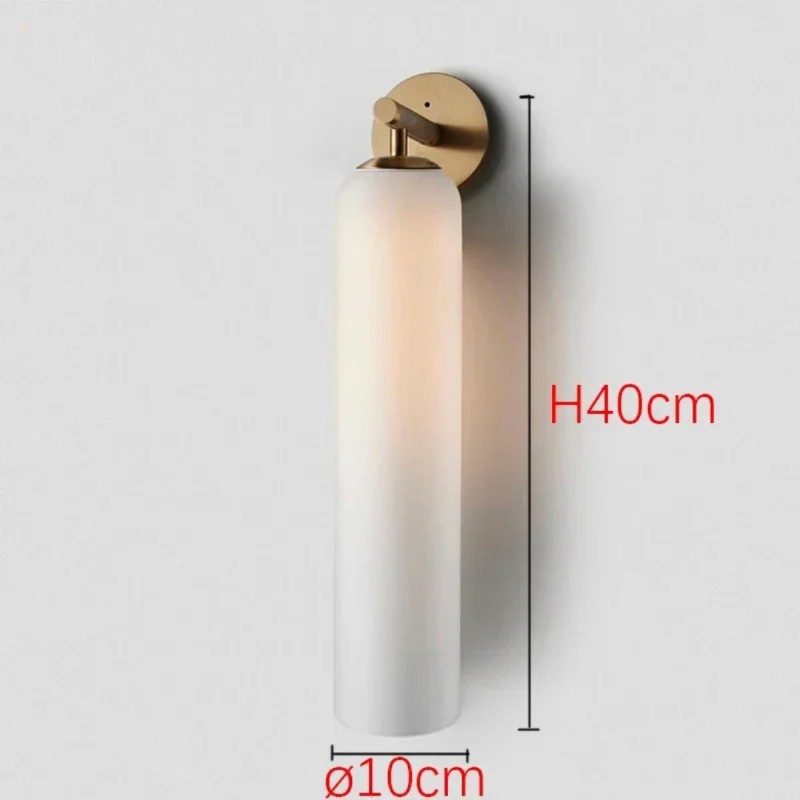 Wall-mounted light fixture with dimensions on a white background