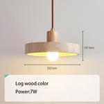 wood color Yuri Travertine Pendant Light