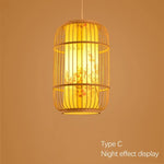Yellow pendant light with a brown background