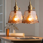 amber glass pendant light dining room restaurant