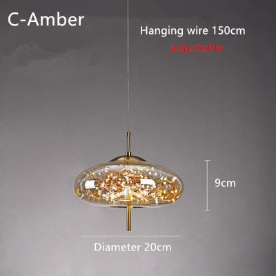 amber glass pendant light fairy