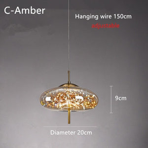amber glass pendant light fairy