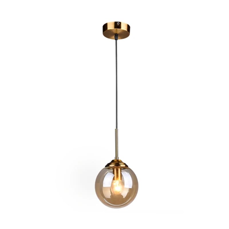 amber modern ring glass globe pendant light