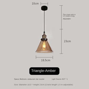 amber glass pendant light