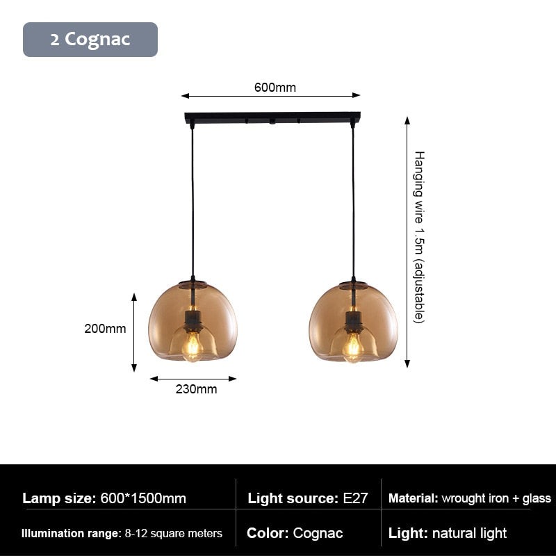 amber globe hanging lamp