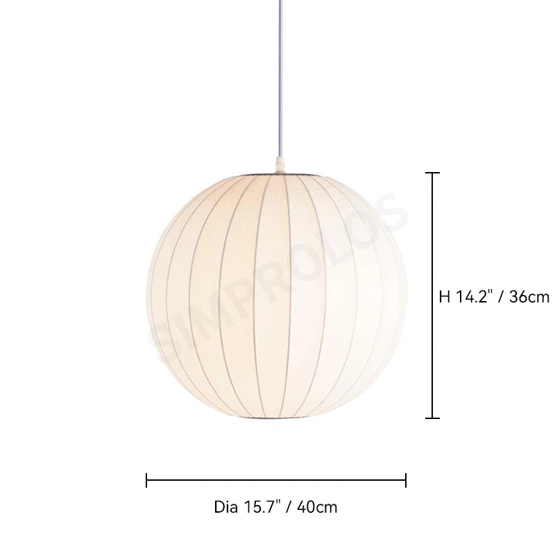 ball silk bubble pendant light 15.7 inch