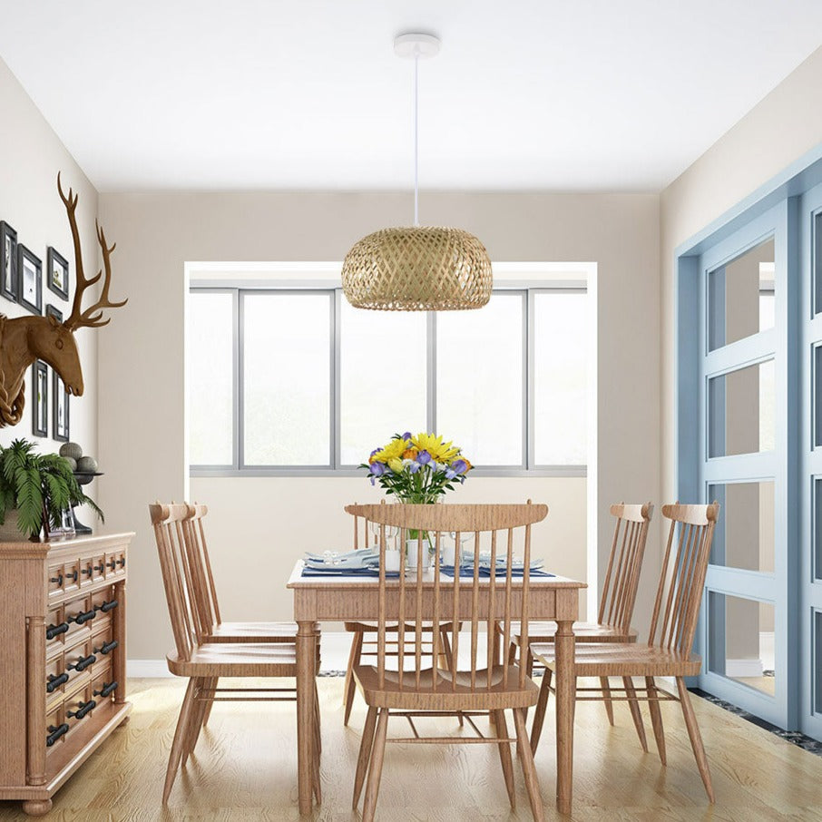 bamboo pendant light dining room