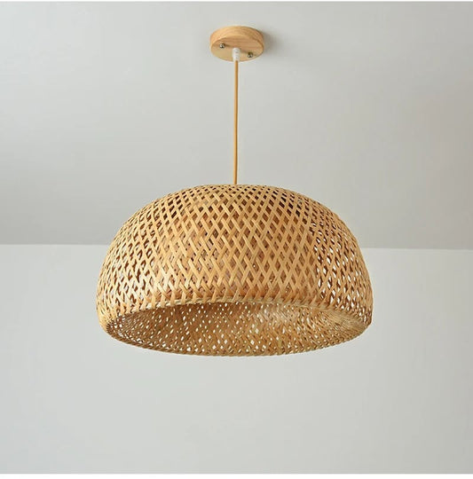 bamboo pendant lights wicker