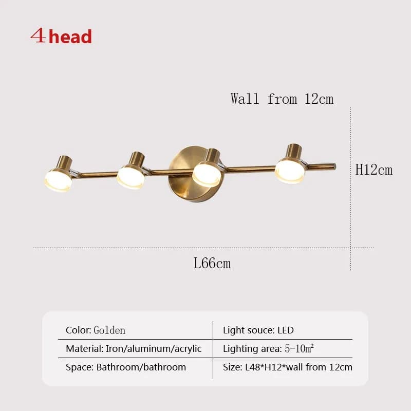 bathroom vanity wall sconces gold 4 lights