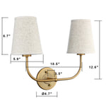 bathroom wall sconce with fabric shade