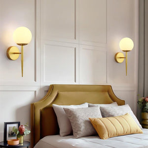 bedside frosted glass wall sconce