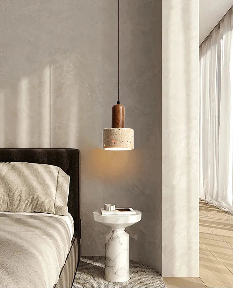 bedside stone pendant light