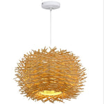 birds nest natural rattan pendant light