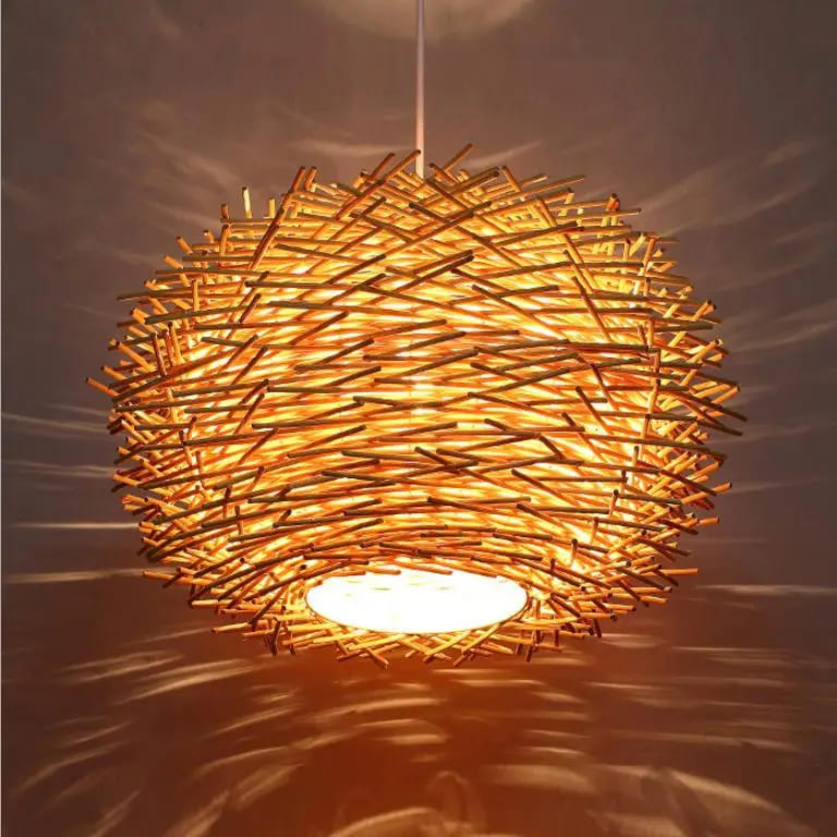 bird nest rattan chandelier pendant light