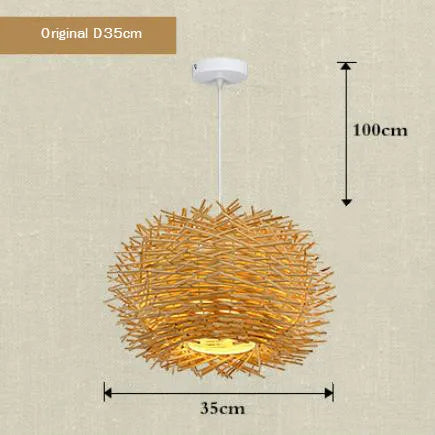 birds nest wicker pendant lights