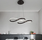 black geometric chandelier dining room