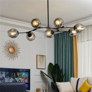 black globe chandelier living room