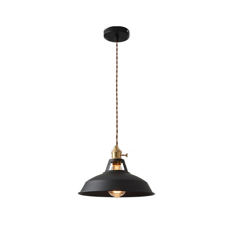 black industrial pendant light