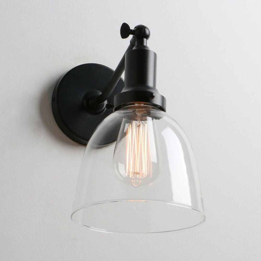 black industial wall light