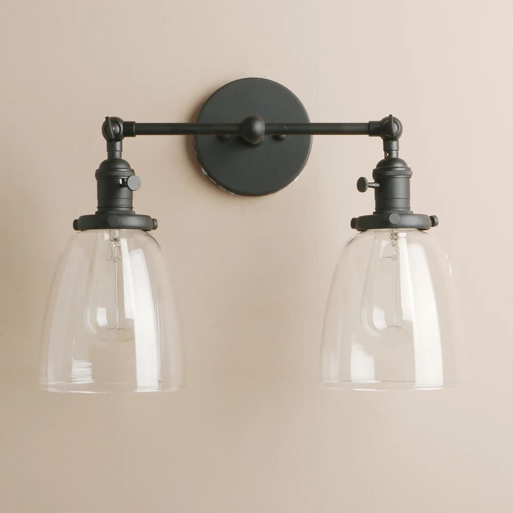 black industrial wall lights