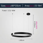 31.50 inch black led ring chandelier