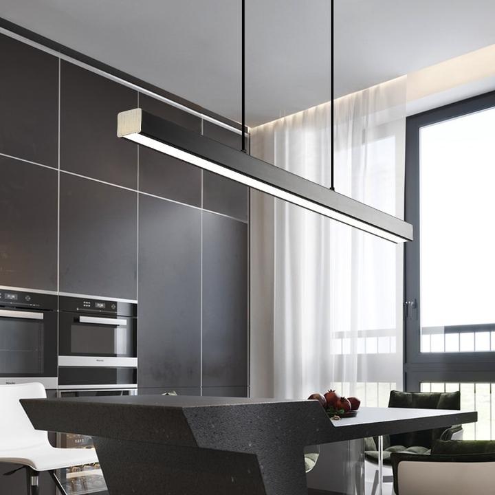 black linear pendant light