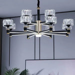 black modern glass chandelier