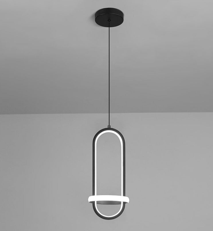 black oval pendant light