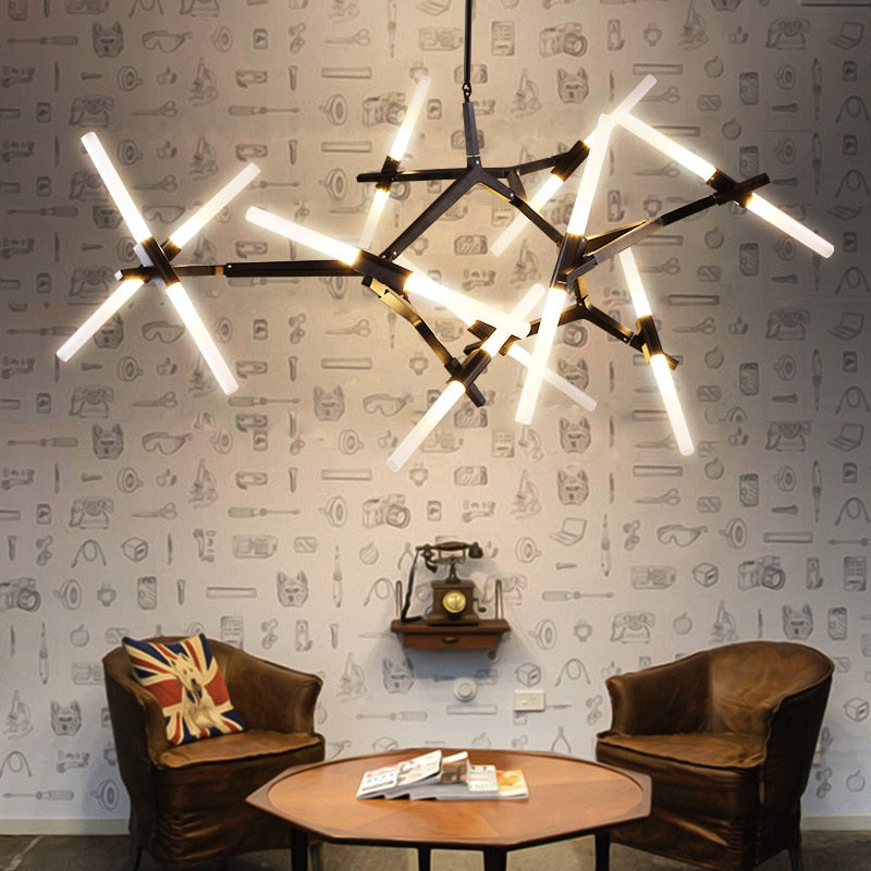 black sputnik chandelier living room