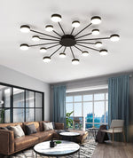 modern black sputnik chandelier living room