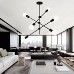 black sputnik chandelier living room