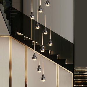 black stairwell lighting