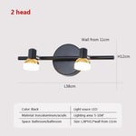 black 2 heads bathroom wall lights