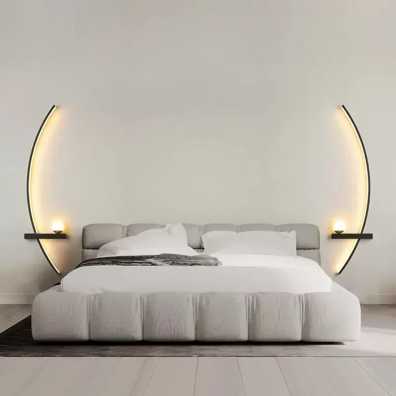 black crescent moon wall light