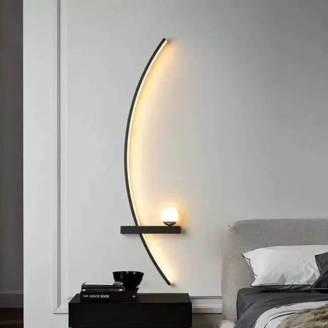 black crescent wall light