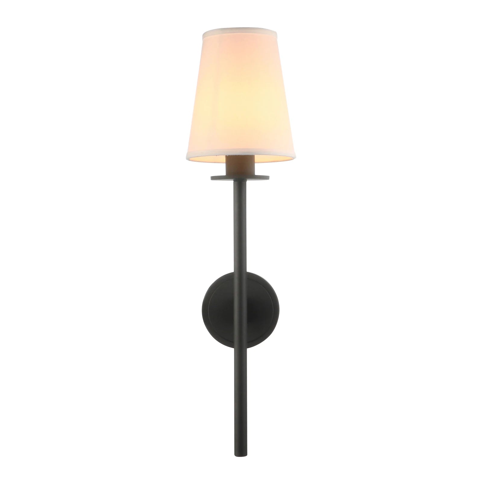 black fabric wall sconce