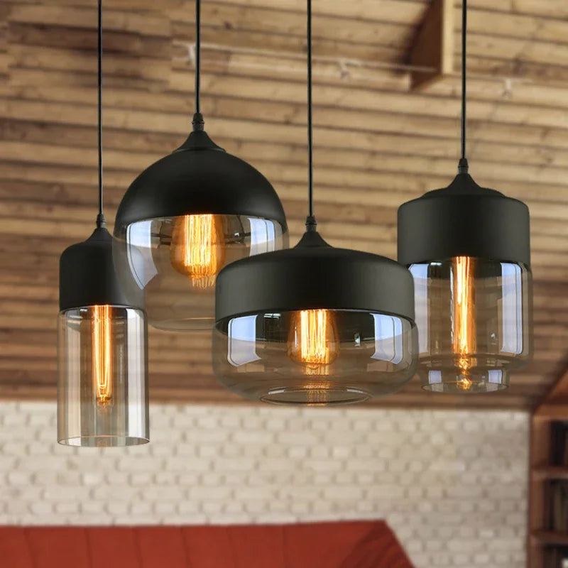 black glass pendant lights