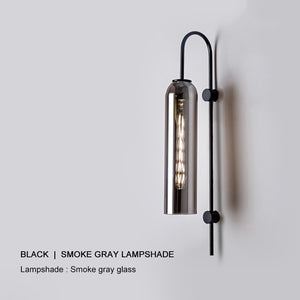 black long glass wall sconce