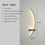 black right crescent wall light