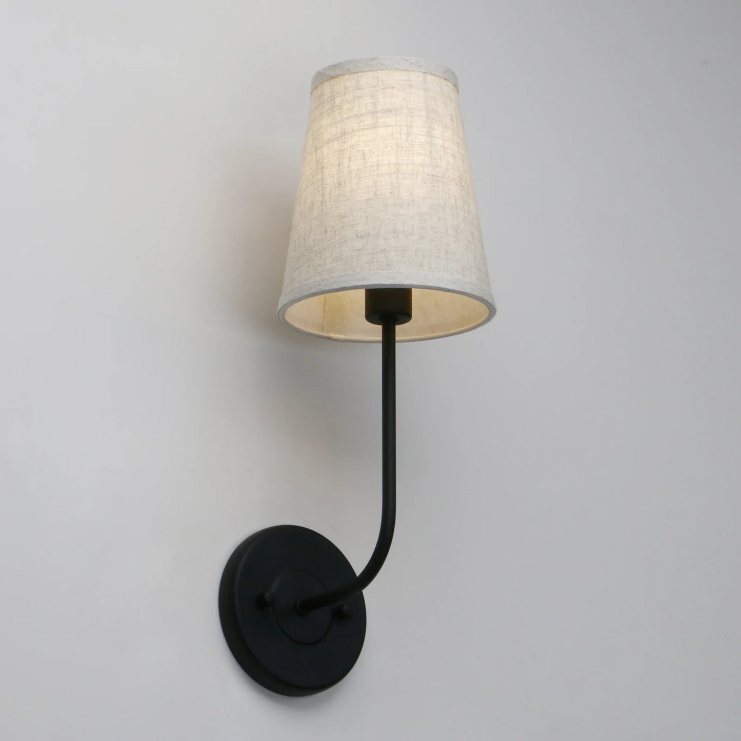 black single fabric wall sconce