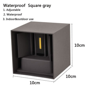 black square up down led wall light