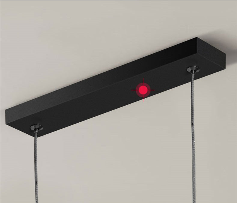 black linear chandelier