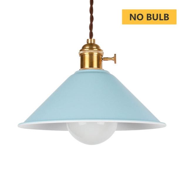 blue industrial pendant light