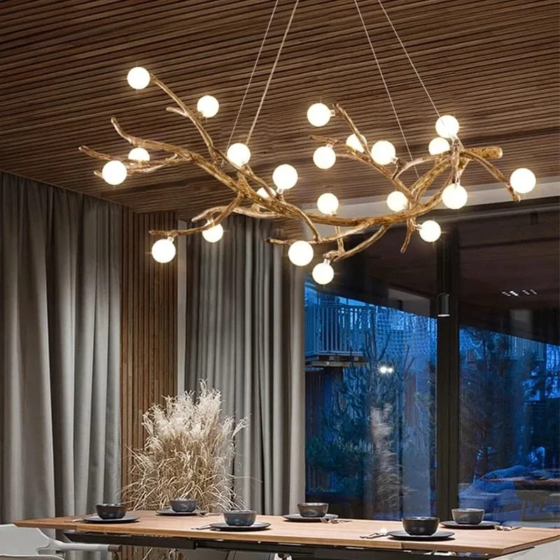 branch chandeliers dining room