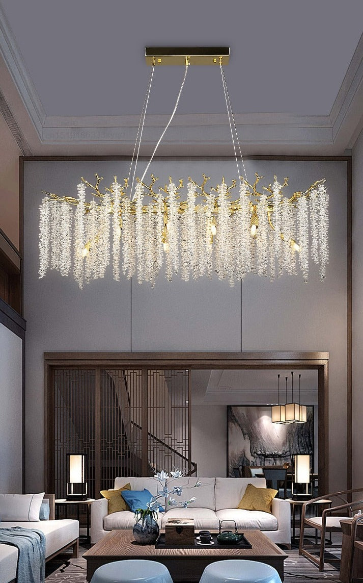 Glass Branch Chandelier - Perfect Lighting for Dining Room Ambiance