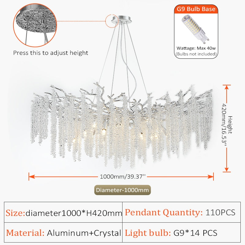 branch crystal pendant chandelier