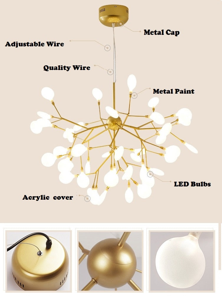 branch chandelier gold